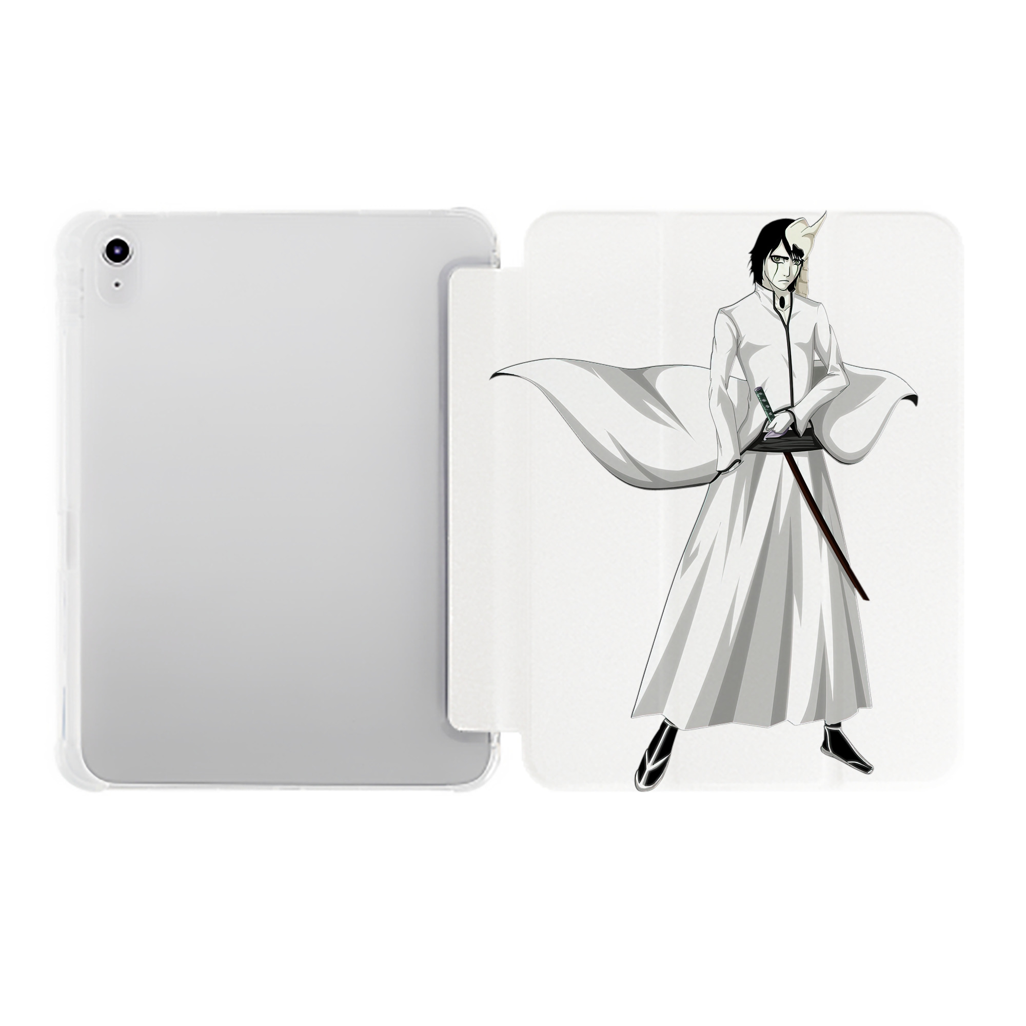 （画像用） ブリーチ ウルキオラ·シファー BLEACH Ulquiorra cifer IPad ケース ペン収納付き 三つ折りスタンド PUレザー×シリコン 対応機種9.5/10.5/10.9インチ
